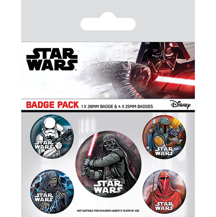 Star Wars Dark Side Badge Pack Set (Pack Of 5) - BP80657