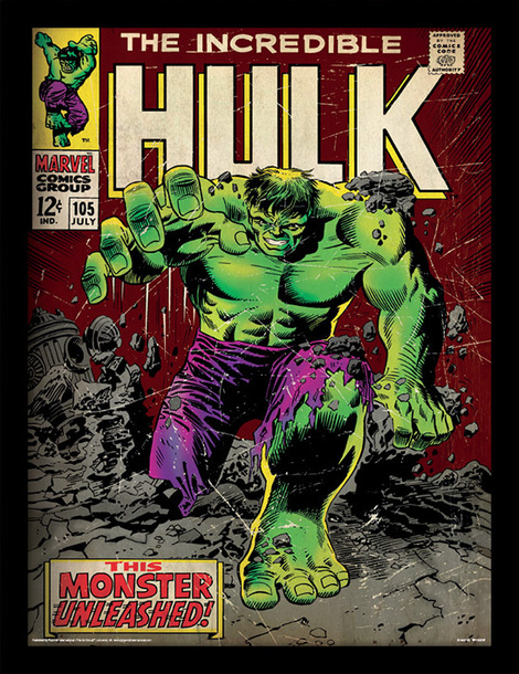 Incredible Hulk (Monster Unleashed) Wooden Framed 30 x 40cm Print - FP11021P