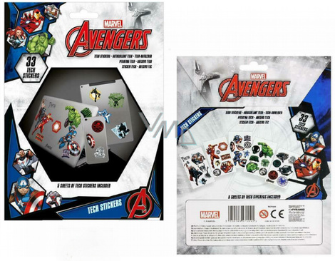 Marvel Avengers Heroes Tech Stickers 10 Pack - TS7404