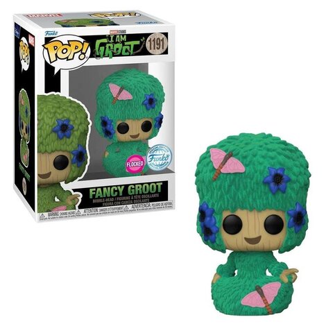 Funko POP! Marvel: I Am Groot - Fancy Groot (Flocked) #1191 (Exclusive) Figure