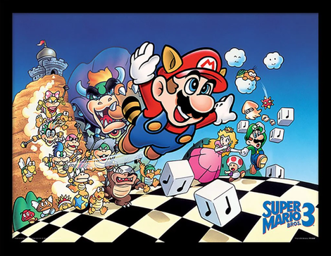 Super Mario Bros. 3 (Art) Wooden Framed Print (30x40) - FP11308P