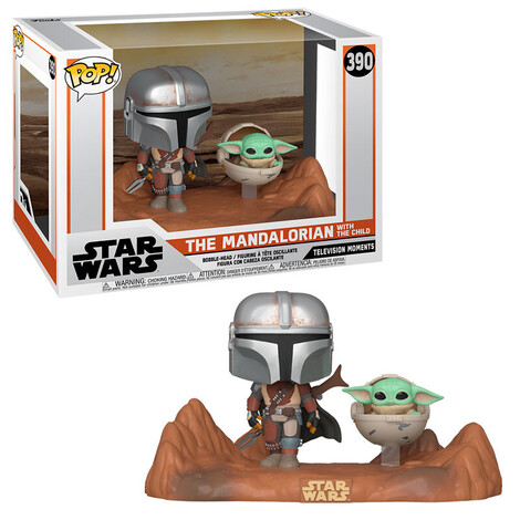 Funko POP! Movie Moments: The Mandalorian - The Mandalorian with the Child (Baby Yoda) #390