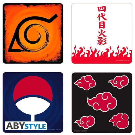 Naruto Shippuden - Set 4 Coasters "Emblems" - ABYCOS007