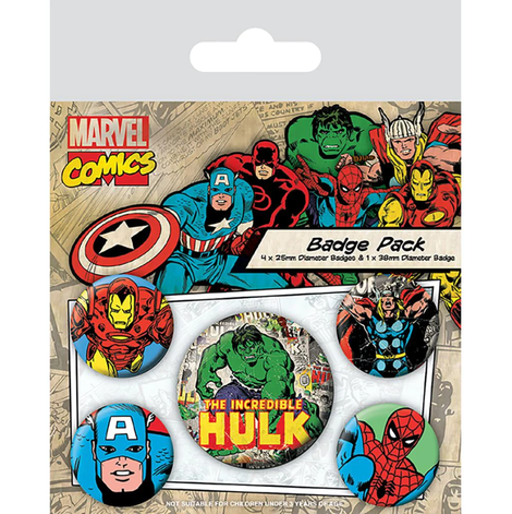 Marvel Comics (Hulk) Badge Pack Set (Pack Of 5) - BP80448