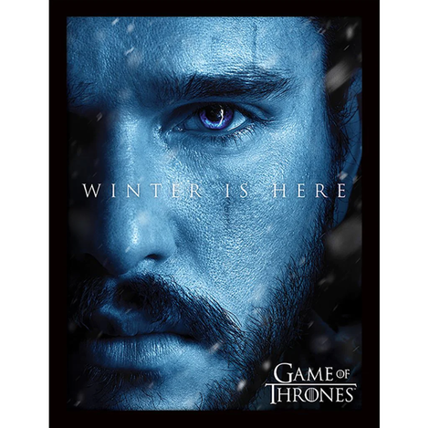 Game of Thrones (Winter is Here John Snow) Wooden Framed Print (30x40) - FP12126P