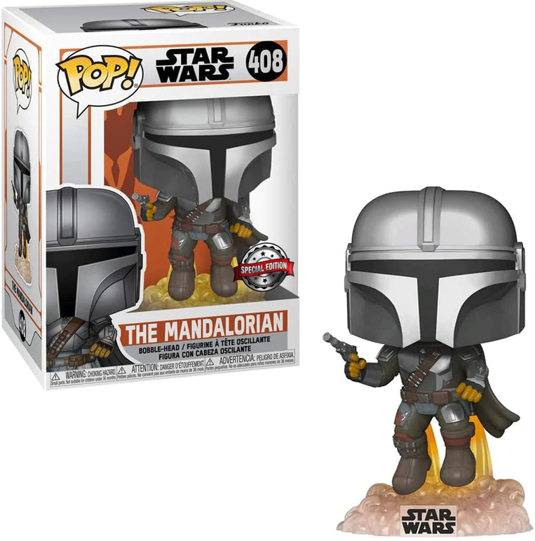 Funko POP! Star Wars The Mandalorian Vinyl Figure Mandalorian - Mando Flying w/Blaster