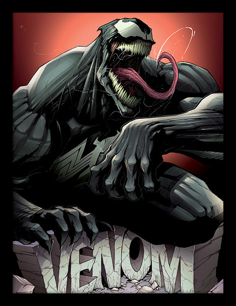 Marvel Comics Venom (Rock) Wooden Framed 30 x 40cm Print - FP12294P